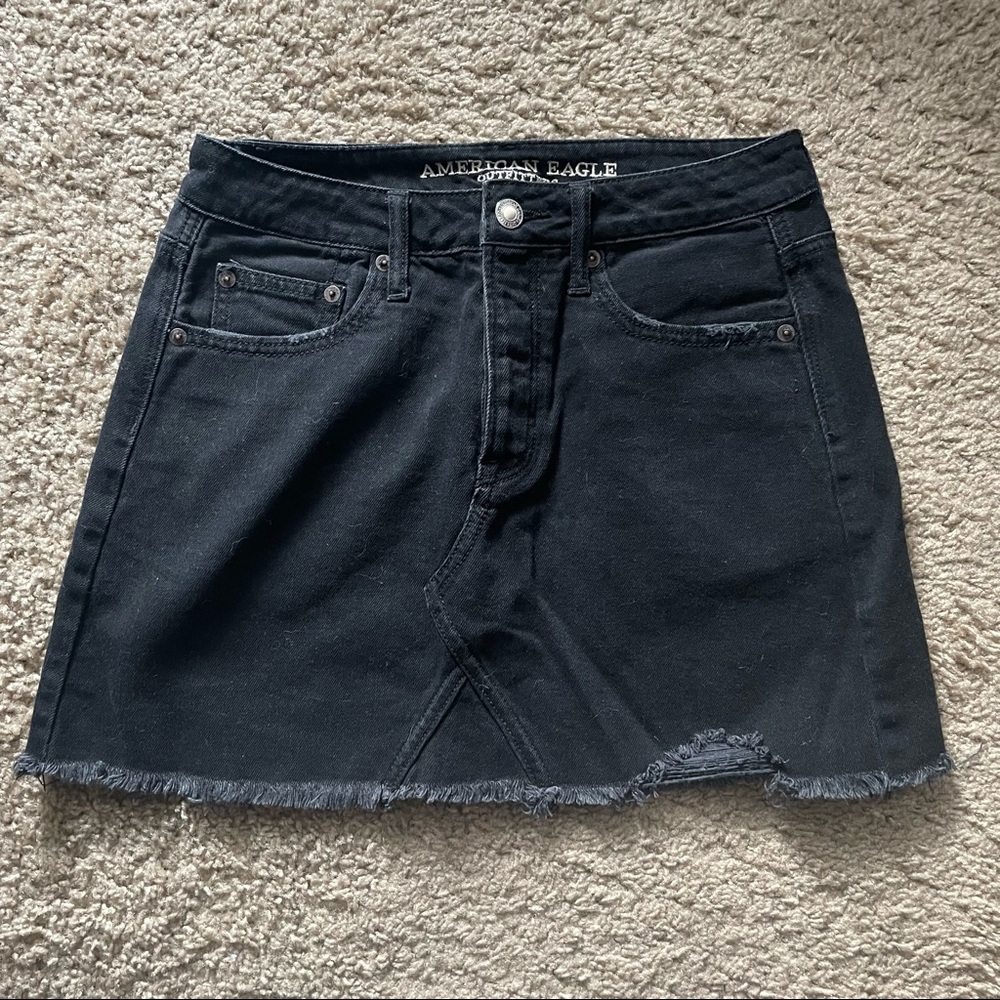 American eagle black denim festival mini skirt